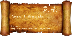 Paunert Armanda névjegykártya